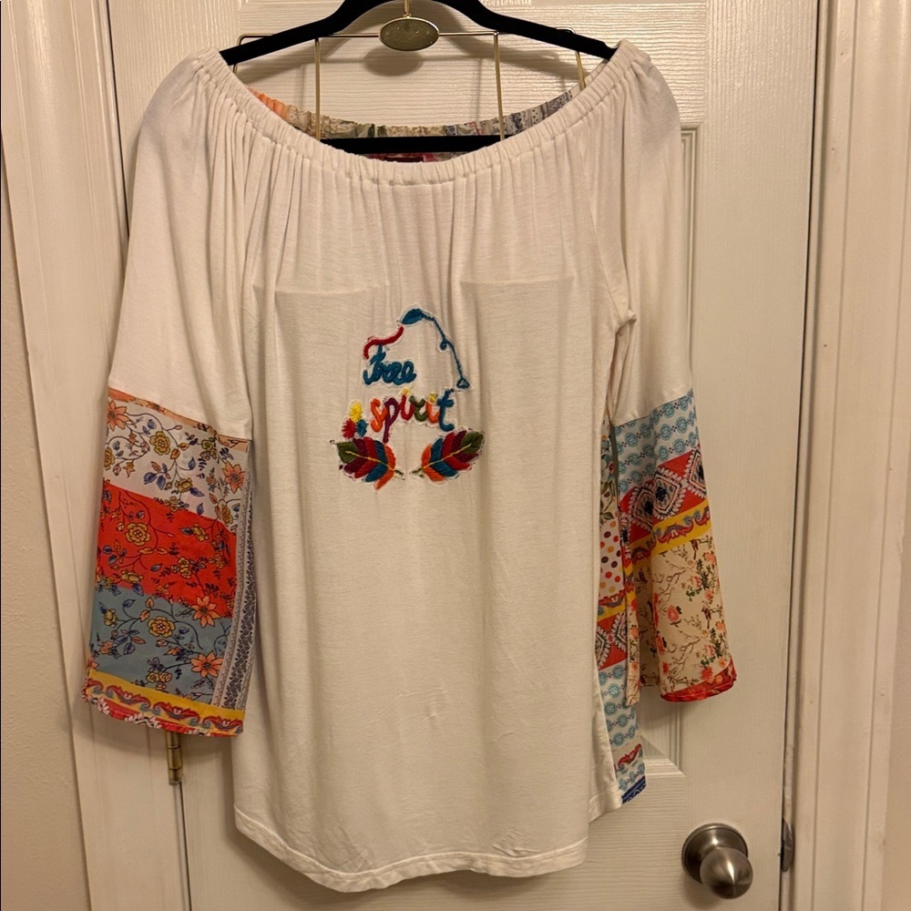 Avani Off the Shoulders Blouse Boho Style with Bell Sleeves #591